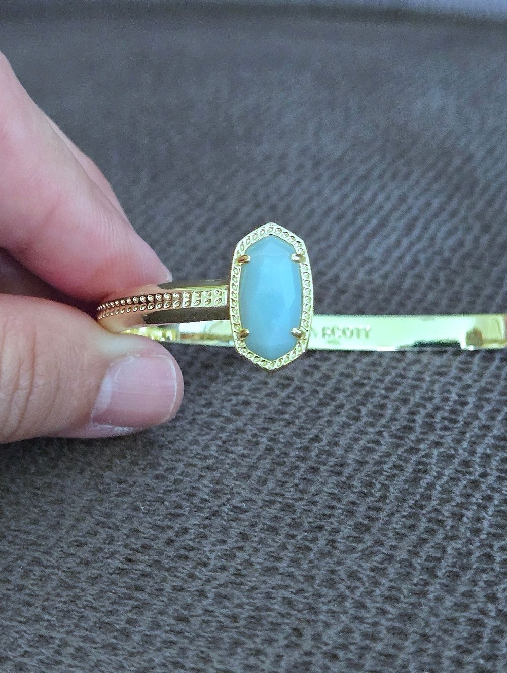Kendra Scott Gold💛 "Elton" Cuff Bracelet with Amazonite Stones - NWT - Picture 9 of 16